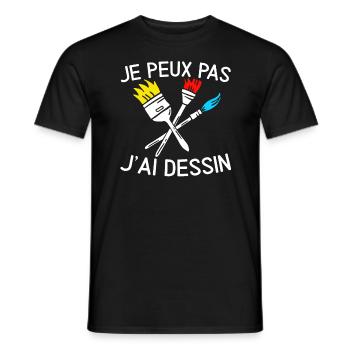 Je Peux Pas J'Ai Dessin - T-shirt homme - noir - Devant - AI Model Male 178 light (178cm)