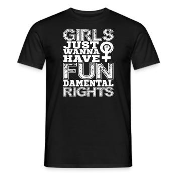 Girls Just Wanna Have Fundamental Rights Feminism - T-shirt homme - noir - Devant - AI Model Male 178 light (178cm)