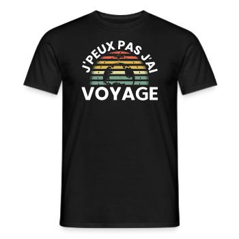 Je Peux Pas J'Ai Voyage - T-shirt homme - noir - Devant - AI Model Male 178 light (178cm)