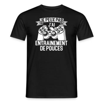 Jeg kan ikke have Thumbs Training - Mænd T-shirt - sort - Foran - AI Model Male 178 light (178cm)