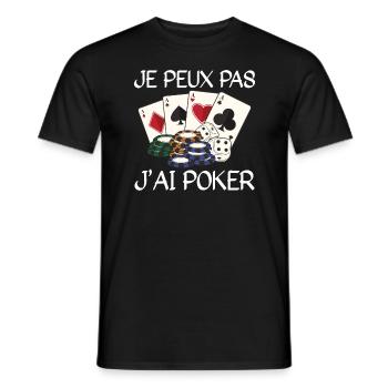 Je Peux Pas J'Ai Poker - T-shirt homme - noir - Devant - AI Model Male 178 light (178cm)
