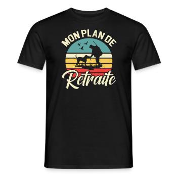 Mon Plan De Retraite Chasse Chasseur - T-shirt homme - noir - Devant - AI Model Male 178 light (178cm)
