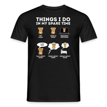 6 Dinge die ich in meiner Freizeit mache - Männer T-Shirt - Schwarz - Vorne - AI Model Male 178 light (178cm)