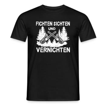 Fichten sichten und vernichten Baum fällen Förster - Männer T-Shirt - Schwarz - Vorne - AI Model Male 178 light (178cm)
