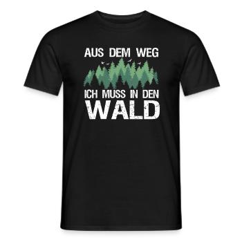 Aus dem Weg Ich muss in den Wald Forstwirt Spruch - Männer T-Shirt - Schwarz - Vorne - AI Model Male 178 light (178cm)