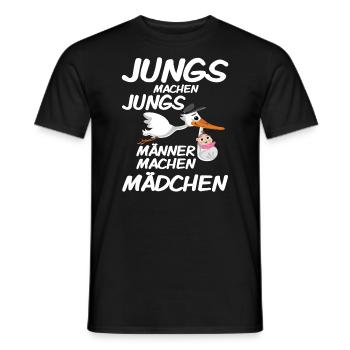 Jungs machen Jungs Männer machen Mädchen Geburt - Männer T-Shirt - Schwarz - Vorne - AI Model Male 178 light (178cm)