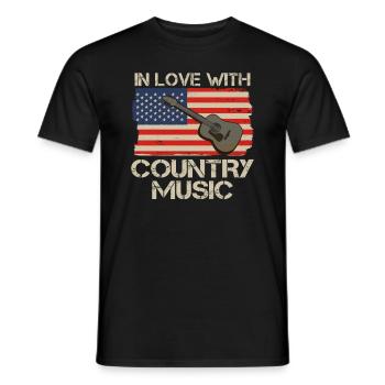 In Love with Country Music Western Music Linedance - Männer T-Shirt - Schwarz - Vorne - AI Model Male 178 light (178cm)