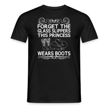 This Princess Wears Boots Western Linedance Outfit - T-shirt homme - noir - Devant - AI Model Male 178 light (178cm)