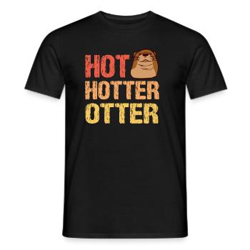 Hot Hotter Otter Lustiger Tierfreund Tierschutz - Männer T-Shirt - Schwarz - Vorne - AI Model Male 178 light (178cm)