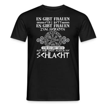 Wikinger Frau Freundin Schildmaid Spruch Geschenk - Männer T-Shirt - Schwarz - Vorne - AI Model Male 178 light (178cm)