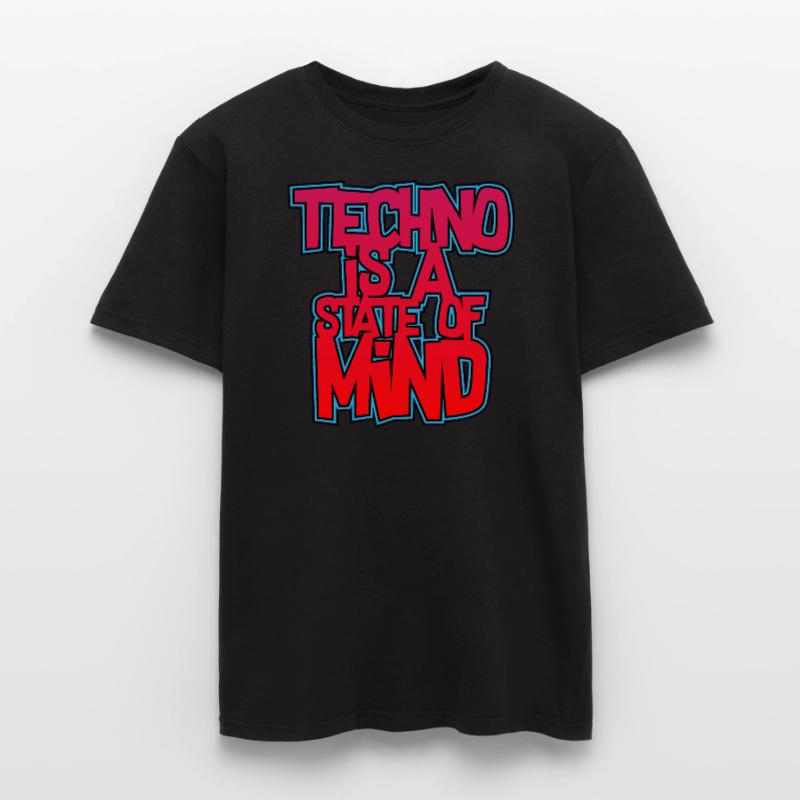 Techno Techno Techno è uno stato d'animo hard dark T-shirt uomo