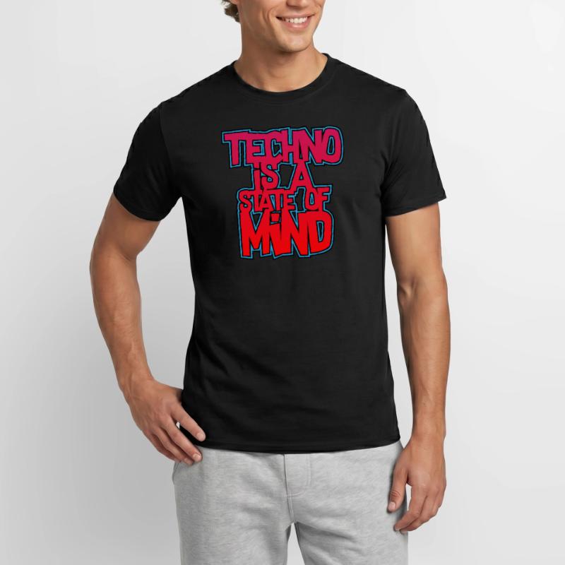 Techno Techno Techno è uno stato d'animo hard dark T-shirt uomo