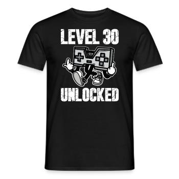 30 Birthday Level 30 Unlocked Anniversary 30 Years - Men's T-Shirt - black - Front - AI Model Male 178 light (178cm)