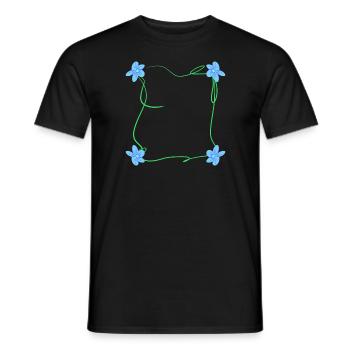 quatre fleurs carré carré bleu - T-shirt homme - noir - Devant - AI Model Male 178 light (178cm)