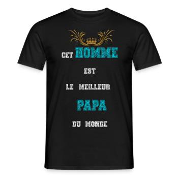 Cet Homme est le meilleur des Papa du monde - T-shirt homme - noir - Devant - AI Model Male 178 light (178cm)