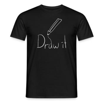 drawing paint pen hobby art - Men's T-Shirt - black - Front - AI Model Male 178 light (178cm)