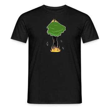 burning tree fire climate protection natural - Men's T-Shirt - black - Front - AI Model Male 178 light (178cm)
