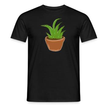 cartoon plant nature symbol grass - Men's T-Shirt - black - Front - AI Model Male 178 light (178cm)