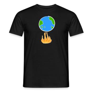 klimaschutz erde cartoon symbol klima - Männer T-Shirt - Schwarz - Vorne - AI Model Male 178 light (178cm)