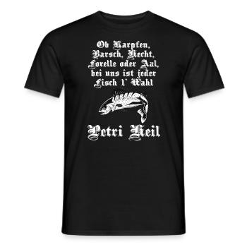 Fishing, angeln - Männer T-Shirt - Schwarz - Vorne - AI Model Male 178 light (178cm)