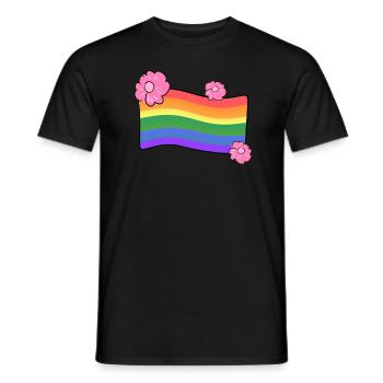 lgbt flagge blumen liebe regenbogen - Männer T-Shirt - Schwarz - Vorne - AI Model Male 178 light (178cm)