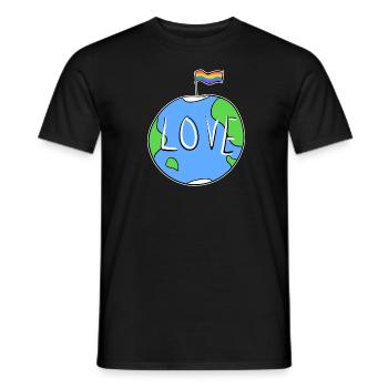 lgbt flagge symbol erde liebe - Männer T-Shirt - Schwarz - Vorne - AI Model Male 178 light (178cm)