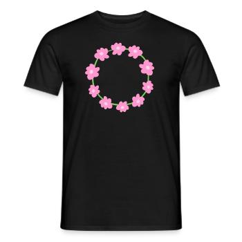 kreis symbol form blumen rosa natur - Männer T-Shirt - Schwarz - Vorne - AI Model Male 178 light (178cm)