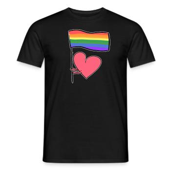 lgbt flag love heart symbol human rights - Men's T-Shirt - black - Front - AI Model Male 178 light (178cm)