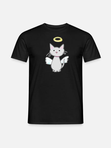 angel cat protector pet - Men's T-Shirt - black