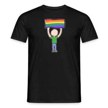 lgbt flag symbol love human rights man - Men's T-Shirt - black - Front - AI Model Male 178 light (178cm)