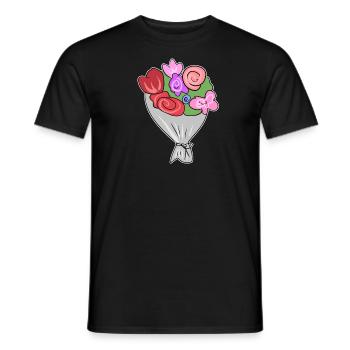 flower bouquet flowers symbol plant - Men's T-Shirt - black - Front - AI Model Male 178 light (178cm)