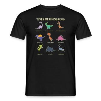 Kinder Arten von Dinosauriern Dino Expert - Männer T-Shirt - Schwarz - Vorne - AI Model Male 178 light (178cm)