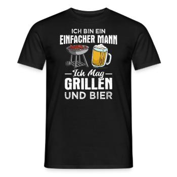 Griller BBQ Grill Grillmeister Grillen Bier - Männer T-Shirt - Schwarz - Vorne - AI Model Male 178 light (178cm)