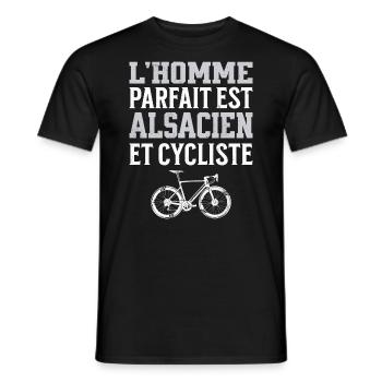 L'Homme Parfait Est Alsacien Cycliste - T-shirt homme - noir - Devant - AI Model Male 178 light (178cm)