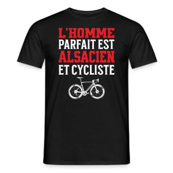 L'Homme Parfait Est Alsacien Cycliste - T-shirt homme - noir - Devant - AI Model Male 178 light (178cm)