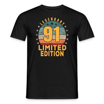 Birthday Legendary 91 Years Limited Edition - Men's T-Shirt - black - Front - AI Model Male 178 light (178cm)