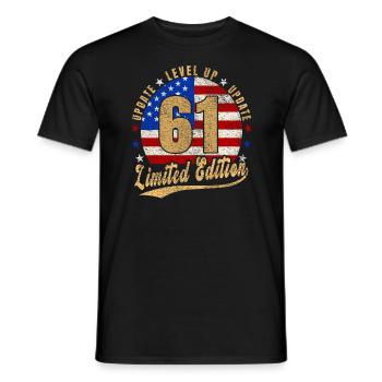 Update Level Up 61 Years Limited Edition USA - Men's T-Shirt - black - Front - AI Model Male 178 light (178cm)