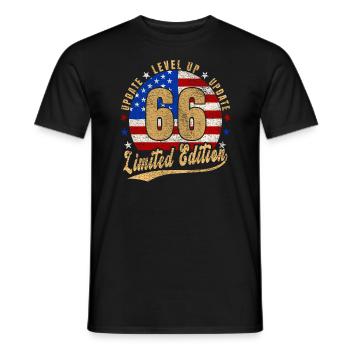 Update Level Up 66 Years Limited Edition USA - Men's T-Shirt - black - Front - AI Model Male 178 light (178cm)