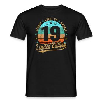 Mise à jour Level Up 19 Years Limited Edition Retro - T-shirt homme - noir - Devant - AI Model Male 178 light (178cm)