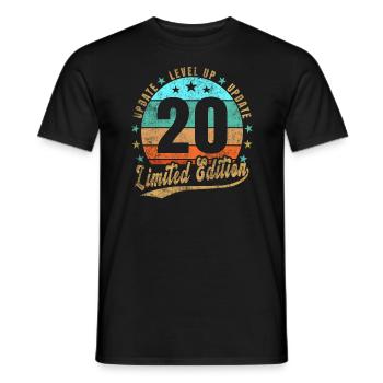 Update Level Up 20 Years Limited Edition Retro - Men's T-Shirt - black - Front - AI Model Male 178 light (178cm)