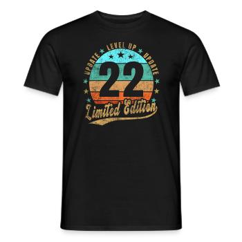 Mise à jour Level Up 22 Ans Édition Limitée Rétro - T-shirt homme - noir - Devant - AI Model Male 178 light (178cm)
