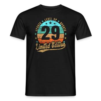 Mise à jour Level Up 29 Ans Édition Limitée Rétro - T-shirt homme - noir - Devant - AI Model Male 178 light (178cm)