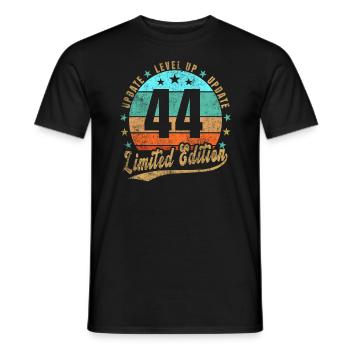Update Level Up 44 Years Limited Edition Retro - Men's T-Shirt - black - Front - AI Model Male 178 light (178cm)