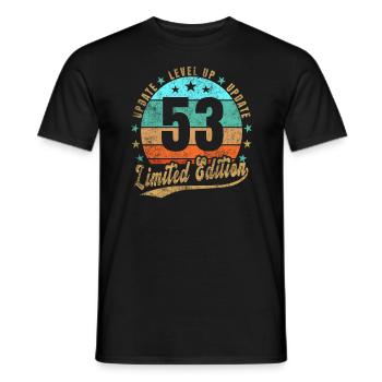 Update Level Up 53 Years Limited Edition Retro - Men's T-Shirt - black - Front - AI Model Male 178 light (178cm)