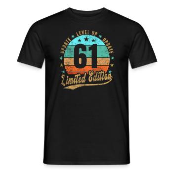 Update Level Up 61 Years Limited Edition Retro - Men's T-Shirt - black - Front - AI Model Male 178 light (178cm)