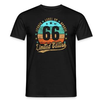 Update Level Up 66 Years Limited Edition Retro - Men's T-Shirt - black - Front - AI Model Male 178 light (178cm)