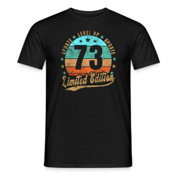 Update Level Up 73 Jahre Limited Edition Retro - Männer T-Shirt - Schwarz - Vorne - AI Model Male 178 light (178cm)