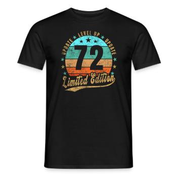 Update Level Up 72 Years Limited Edition Retro - Men's T-Shirt - black - Front - AI Model Male 178 light (178cm)