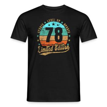 Update Level Up 78 Years Limited Edition Retro - Men's T-Shirt - black - Front - AI Model Male 178 light (178cm)