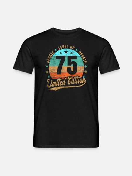 Nivel de actualización hasta 75 años Edición limitada Retro - Camiseta hombre - negro